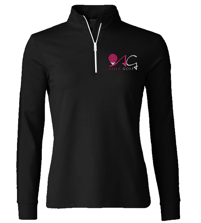 AG Long Sleeve Golf Shirt - BLACK